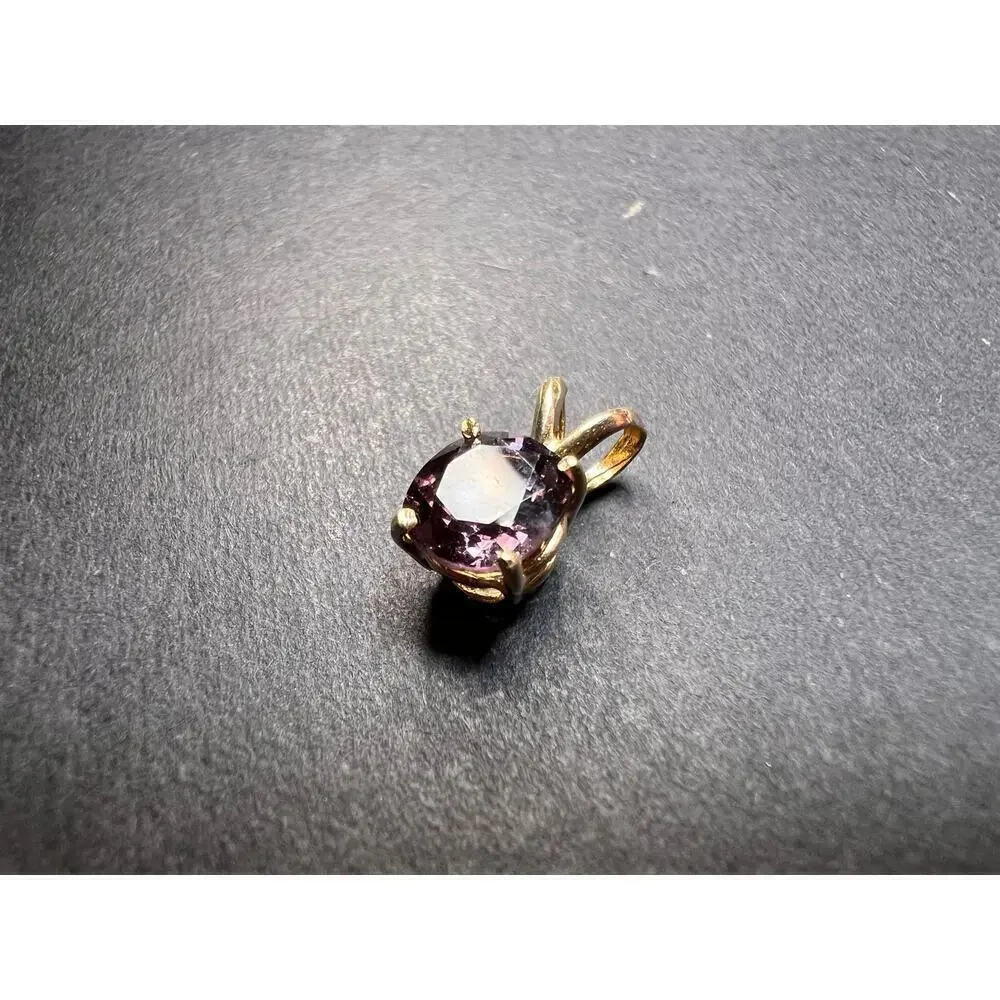 14k gold Violet purple spinel pendant